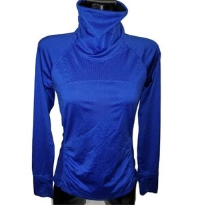 Hyba Women's Royal Blue Funnel Neck Performance Activewear Top Size S